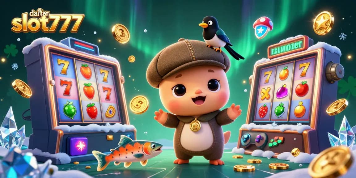 Engage with daftar slot777 through a vibrant, dynamic casino scene featuring Nessie and playful elements.