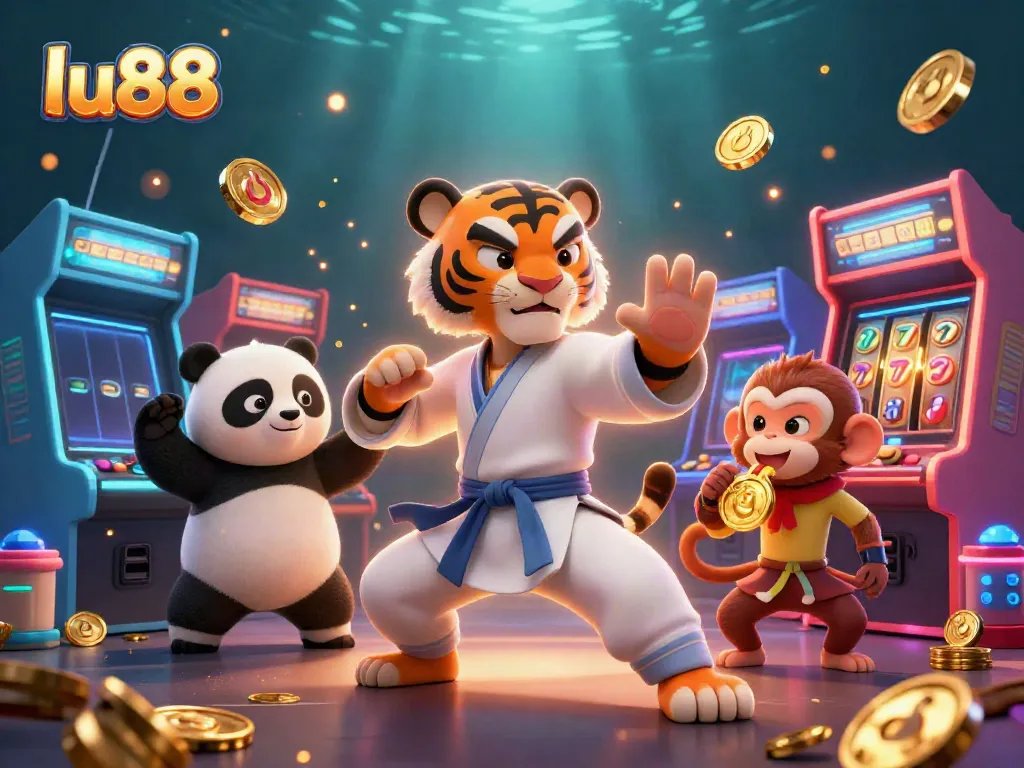 Experience lu88's vibrant online casino world with animated characters and exciting game elements.