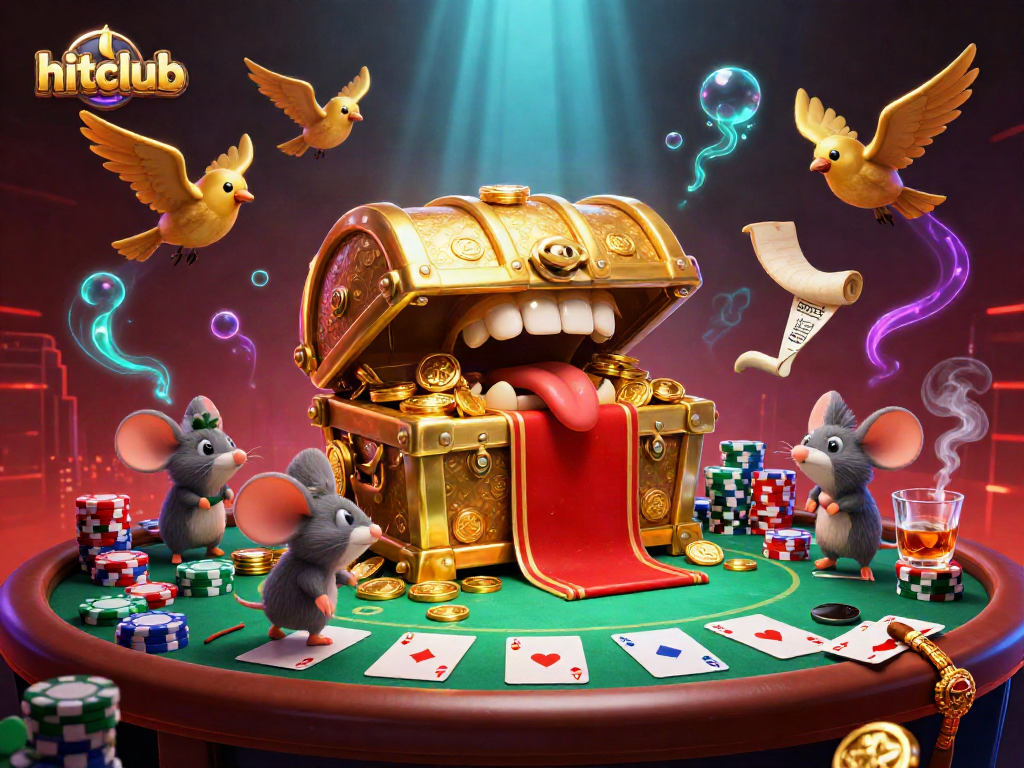 Hitclub's vibrant and interactive casino scene showcases treasure-chest mice in action.