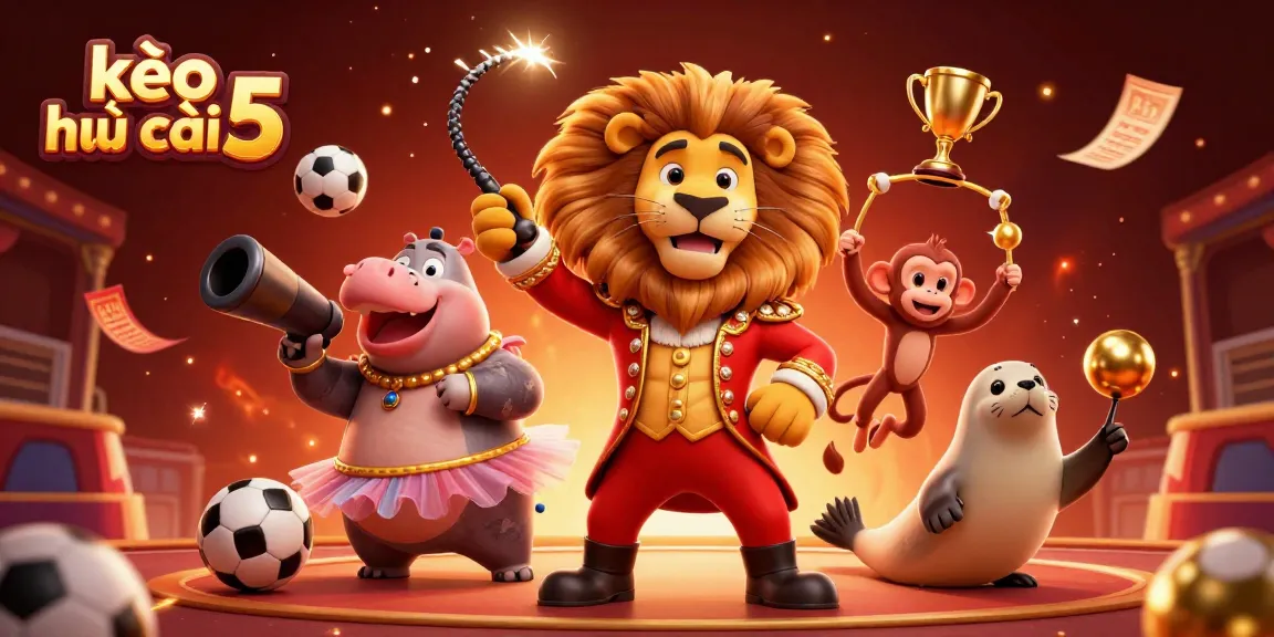 Engage with kèo nhà cái 5 as our illustrated circus characters lead your sports betting adventure!