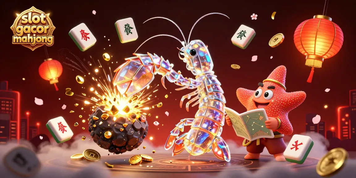 Experience the thrill of slot gacor mahjong with vibrant visuals and jackpot excitement in this 3D illustration.